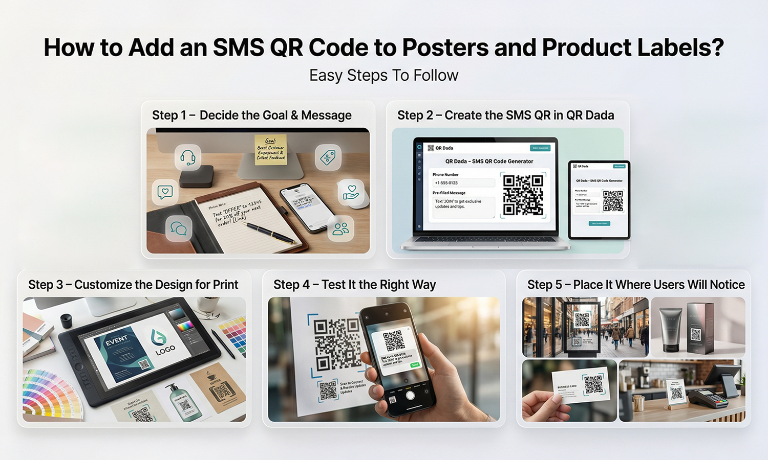 How to Add an SMS QR Code to Posters and Product Labels